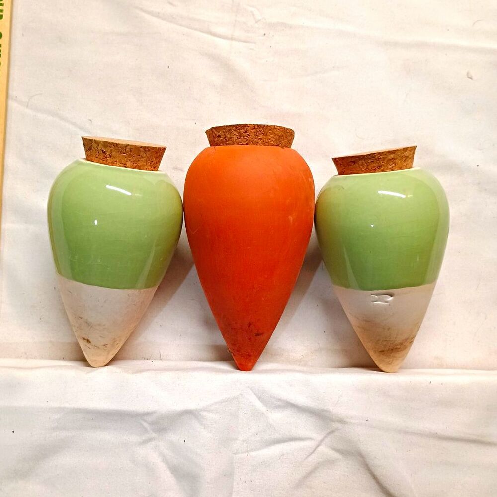 Pepin Plantcare Hydrating Olla Set of 3 Green Terracotta Self Watering Cork